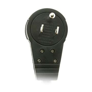 ACL 15 Feet Power Cable with 6 Outlets Surge Protector, Flat Rotating Plug, Horizontal Outlets, Blac...