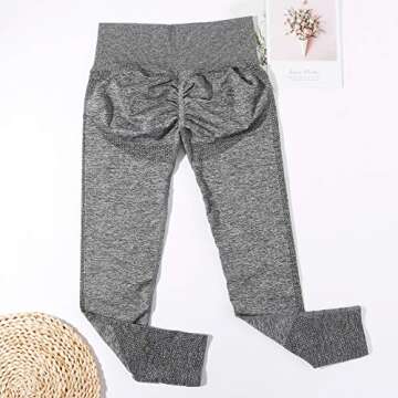 MOOSLOVER Seamless Butt Lifting Workout Leggings for Women High Waist Yoga Pants Compression Contour Tights(M,Gray)