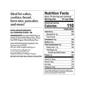 King Arthur Organic All-Purpose Flour - Unbleached, Non-GMO, 5 lb