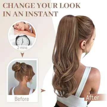 KooKaStyle 22-inch Wavy Ponytail Extensions for Women