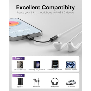 ZENVAN USB C to 3.5mm Adapter for iPhone and Galaxy Devices