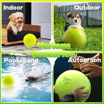 Banfeng Giant 9.5" Dog Tennis Ball Large Pet Toys Funny Outdoor Sports Ball with Inflating Needles for Small Medium Large Dog