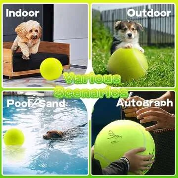Banfeng Giant 9.5" Dog Tennis Ball Large Pet Toys Funny Outdoor Sports Ball with Inflating Needles for Small Medium Large Dog