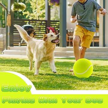 Banfeng Giant 9.5" Dog Tennis Ball Large Pet Toys Funny Outdoor Sports Ball with Inflating Needles for Small Medium Large Dog