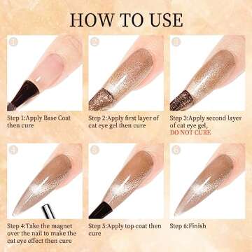 MAYCHAO 15ML Cat Eye Gel Nail Polish 1Pc Champagne Gold Gel Polish with Magnet Soak off Holographic Magnetic Nail Polish for Nail Art Manicure Salon DIY at Home, 0.5 OZ