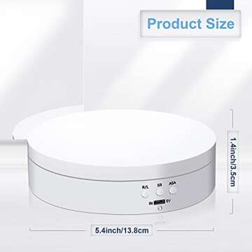 Hicarer Rotating Display Stand 360 Degree Motorized Rotating Display Spinner Turntable Display Stand...