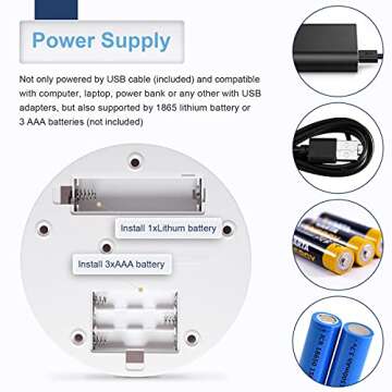Hicarer Rotating Display Stand 360 Degree Motorized Rotating Display Spinner Turntable Display Stand with USB Power Cable for Photography Products and Shows (White)