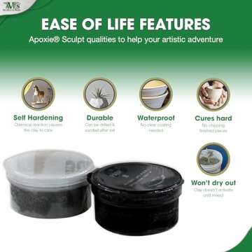 Aves Apoxie Sculpt Super White - 2 Part Modeling Compound (A & B) - 1/4 Pound, Apoxie Sculpt for Sculpting, Modeling, Filling, Repairing, Easy to Use Self Hardening Modeling Compound