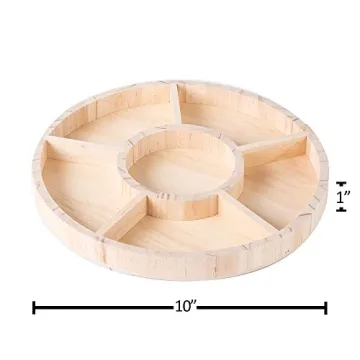 Wooden Tray with 6 Sections – Perfect for Snacks & Creativity