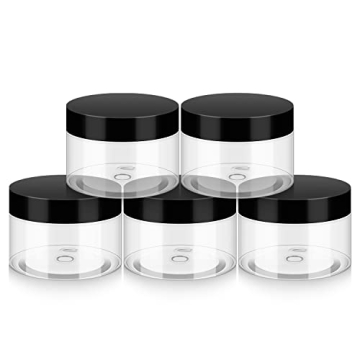 BonyTek 4oz Plastic Jars with Lids for Travel and Storage