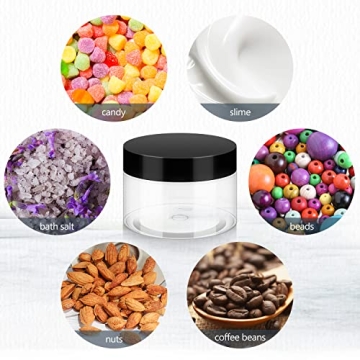 BonyTek 4oz Plastic Jars with Lids for Travel and Storage