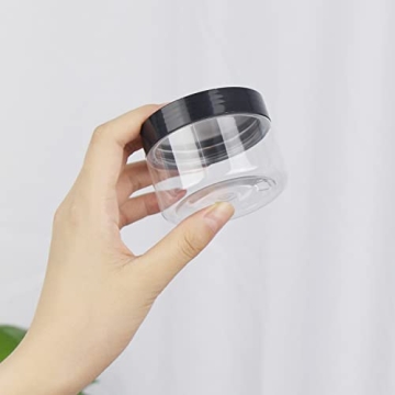 BonyTek 4oz Plastic Jars with Lids for Travel and Storage