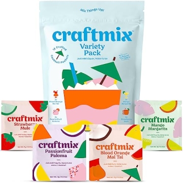 Craftmix Variety Pack of 12 Vegan Low-Cal Mocktails