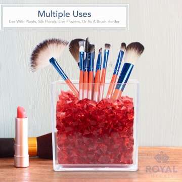 Royal Imports Flower Acrylic Vases Cubes, Decorative Centerpiece for Home or Wedding, Non Breakable ...