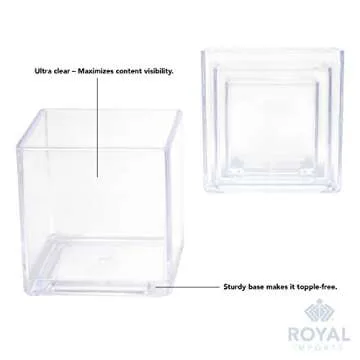 Royal Imports Flower Acrylic Vases Cubes, Decorative Centerpiece for Home or Wedding, Non Breakable Plastic, 4x4 - Clear