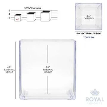 Royal Imports Flower Acrylic Vases Cubes, Decorative Centerpiece for Home or Wedding, Non Breakable Plastic, 4x4 - Clear