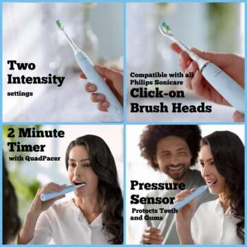 PHILIPS Sonicare Electric Toothbrush with DiamondClean Brush Head, Phillips Sonicare Rechargeable To...