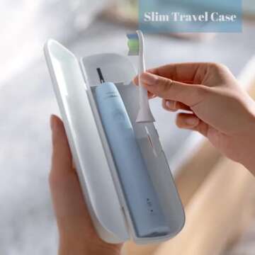 PHILIPS Sonicare Electric Toothbrush with DiamondClean Brush Head, Phillips Sonicare Rechargeable Toothbrush with Pressure Sensor, Sonic Electronic Toothbrush, Travel Case, Blue 1.0 Count