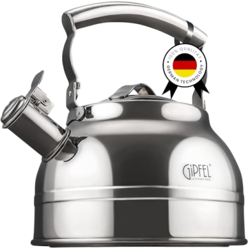 GIPFEL Whistling Tea Kettle - Elegant Stainless Steel Design