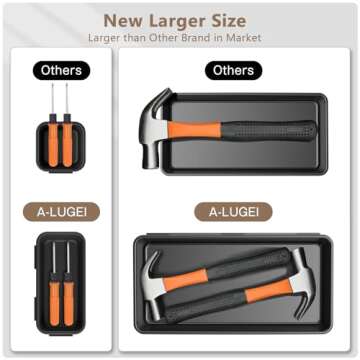 A-LUGEI【𝟱𝟴𝗣𝗰𝘀】【5 Size】 Tool Box Organizer Tray Divider Set, 【Black】 Desk ...