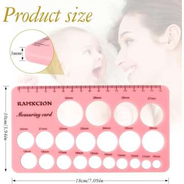 Nipple Ruler, Nipple Rulers for Flange Sizing Measurement Tool, Silicone Flange Size Measure Nipple ...