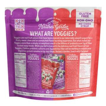 Nature's Garden Probiotic Yoggies Multi Pack, 21oz (Strawberry Yoggies 15x0.7 oz +Mixed Berry Yoggie...