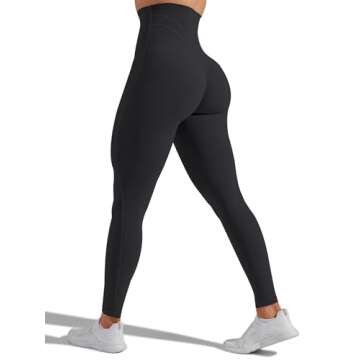 Unthewe High Waisted Butt Lifting Workout Gym Leggings for Women Buttery Soft Athletic Yoga Pants(U816-Black-S)