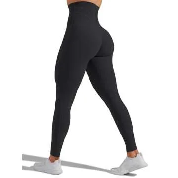 Unthewe High Waisted Butt Lifting Workout Gym Leggings for Women Buttery Soft Athletic Yoga Pants(U816-Black-S)