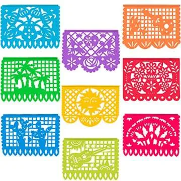 5 Packs Plastic Mexican Party Banners by WXJ13, 90 FT Mexican Fiesta Hanging Banners Flags for Party Decorations Supplies