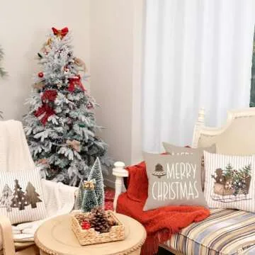 GEEORY Christmas Pillow Covers Set of 4 for Holiday Decor