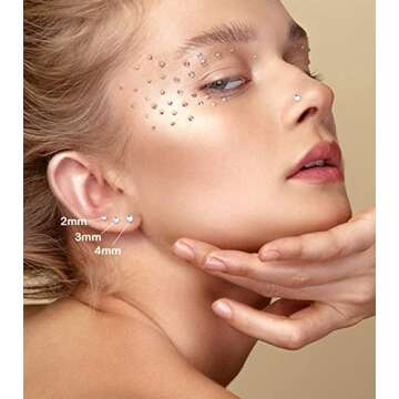 KOHOTA 6 Sheets Face Gem Eye Body Jewels Crystal Fake Nose Stud Self-Adhesive Makeup Rhinestone for ...