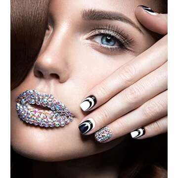 KOHOTA 6 Sheets Face Gem Eye Body Jewels Crystal Fake Nose Stud Self-Adhesive Makeup Rhinestone for Eyes Face Gems Stick on for Halloween Festival Accessories Nail Art Decorations