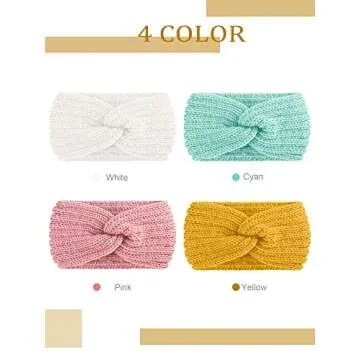 TecUnite Chunky Knit Headbands - Stylish Winter Ear Warmers