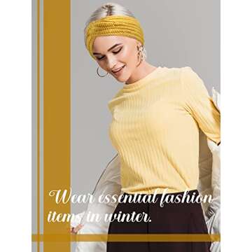 TecUnite 4 Pieces Chunky Knit Headbands Braided Winter Headbands Ear Warmers Crochet Head Wraps for Women(Fresh Colors)