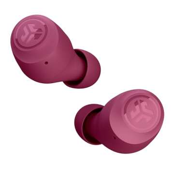 JLab Go Air Pop True Wireless Bluetooth Earbuds & Charging Case - Dark Pink, Dual Connect, IPX4 Swea...