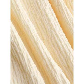 CIDER Women's Long Sleeve Shirts Bell Sleeve Button Down Casual Blouse Business Casual Office Outfit Beige