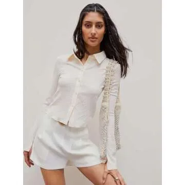 CIDER Women's Bell Sleeve Blouse for Casual Business Wear