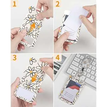 Uniclife Floral Sliding Badge Holder with Retractable Reel