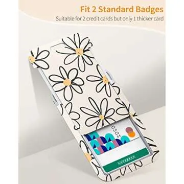 Uniclife Floral Sliding Badge Holder with Retractable Reel