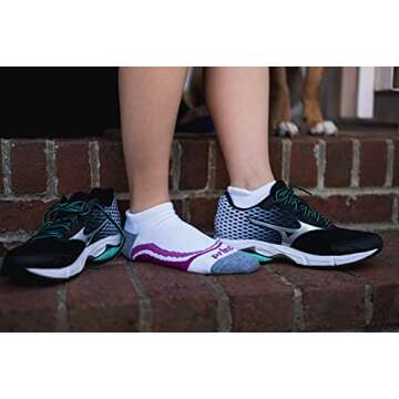 Prince Women's Tab Performance Athletic Socks for Running, Tennis, and Casual Use (6 Pair Pack) (Women's Shoe Size 8-12 (US), White)