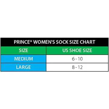 Prince Women's Tab Performance Athletic Socks for Running, Tennis, and Casual Use (6 Pair Pack) (Women's Shoe Size 8-12 (US), White)