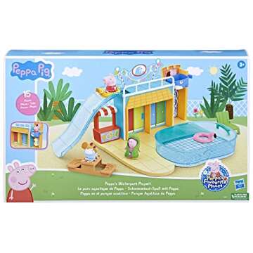 Peppa Pig Toys Peppa's Waterpark Playset, Peppa Pig Playset with 2 Peppa Pig Figures, Preschool Toys...