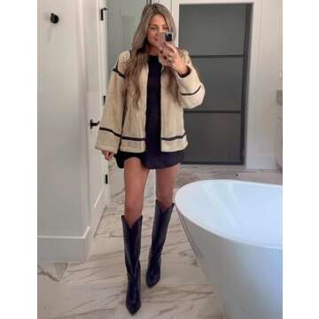 Daacee Women’s Fuzzy Fleece Jacket Warm Casual Faux Fur Zipper Coat Trendy Winter Fluffy Jackets Outerwear (0758-Camel-Small)