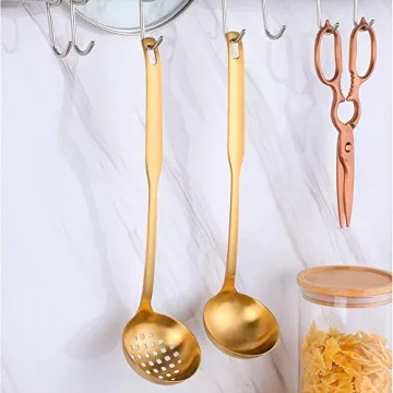 Elegant Gold Soup Ladle Colander Set for Stylish Cooking
