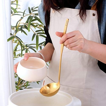 Elegant Gold Soup Ladle Colander Set for Stylish Cooking