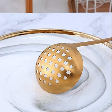 Elegant Gold Soup Ladle Colander Set for Stylish Cooking