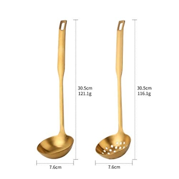 Elegant Gold Soup Ladle Colander Set for Stylish Cooking