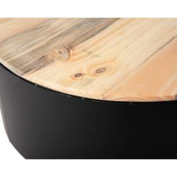 Fire Sense 60532 Fire Pit Revolver Wood Burning Lightweight Portable Outdoor Firepit Backyard Fireplace for Camping Bonfire with Grill Rack & Hardwood Top - 24“ Multicolor