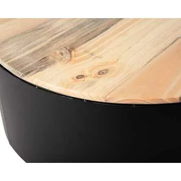 Fire Sense 60532 Fire Pit Revolver Wood Burning Lightweight Portable Outdoor Firepit Backyard Fireplace for Camping Bonfire with Grill Rack & Hardwood Top - 24“ Multicolor