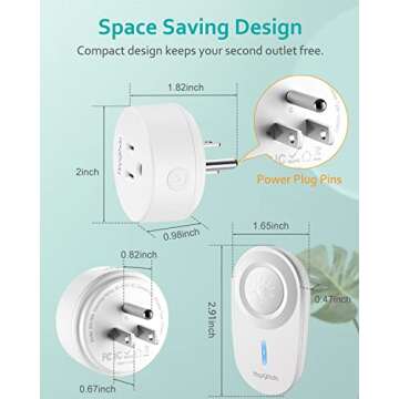 HAPYTHDA Remote Control Outlet,15A/1500W, 500 Feet RF Range Remote Light Switches Kit, No Wiring Needed Wireless Remote Outlet for Light, Small Electrical Appliance, with Anti-Surge 4000V